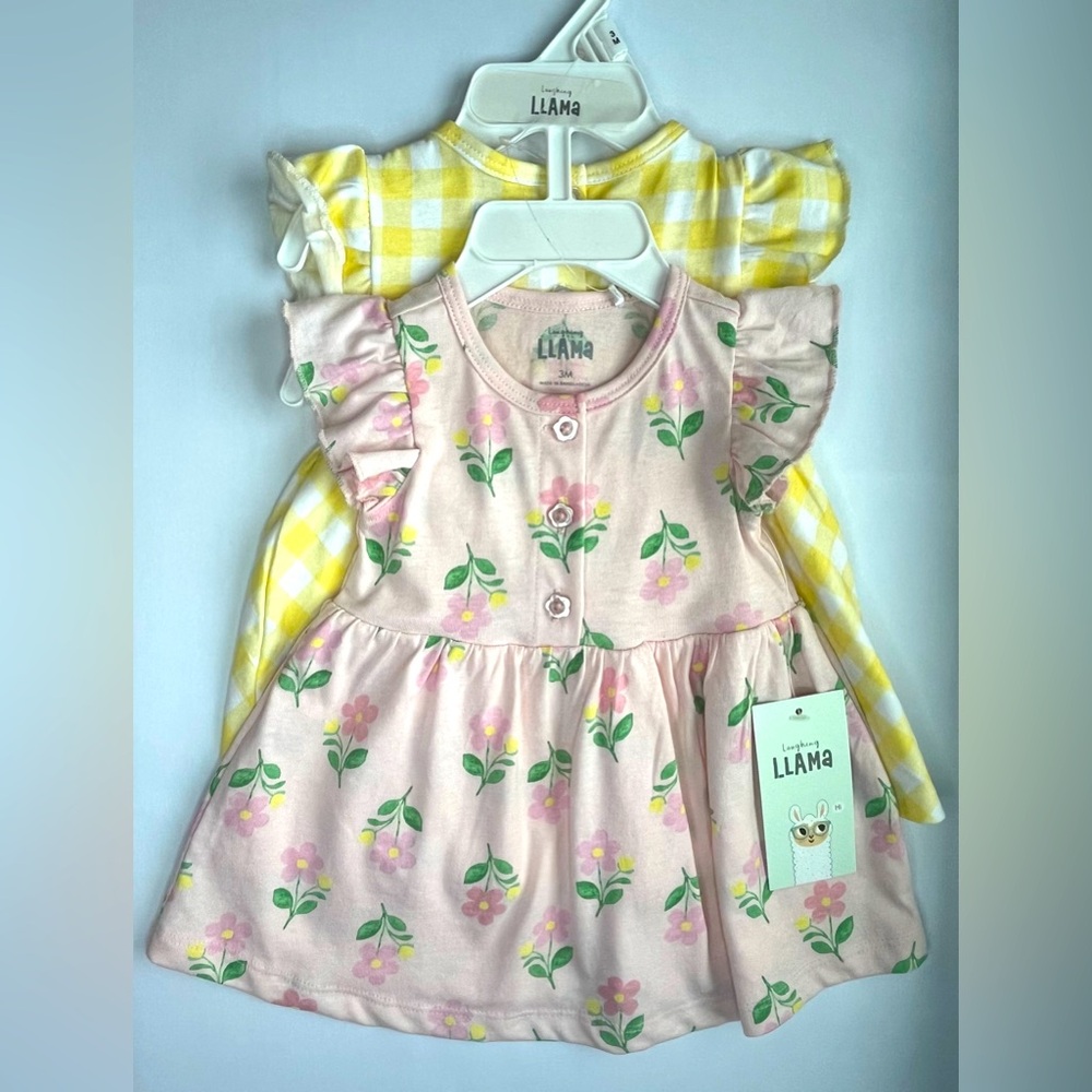 Laughing Llama Baby Girl Size 3 Months 2pc Dresses